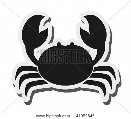 flat design cartoon crab icon vector illustration