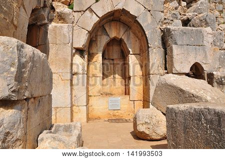 Kalaat nimrod - half ruined fortress in the Northern Israel.