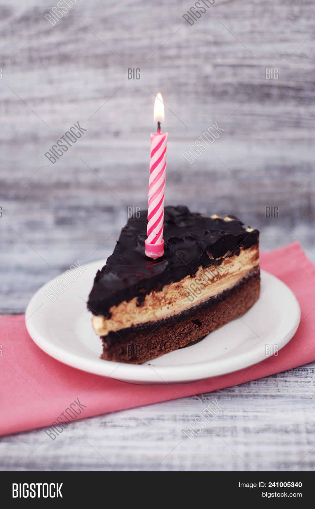Chocolate Cake Candle Image & Photo