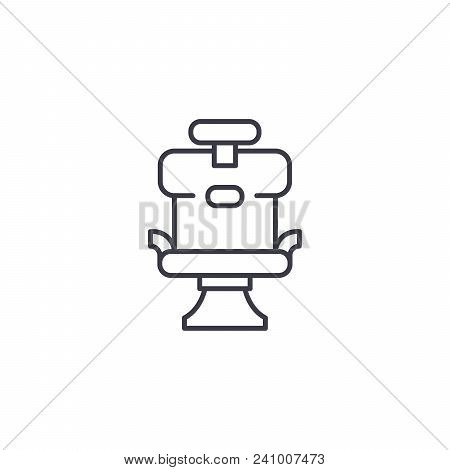Barber S Chair Line Icon, Vector Illustration. Barber S Chair Linear Concept Sign.