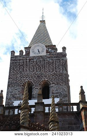 Tower Of The Cathedral Of Funchal (portuguese: Catedral Da Se Do Funchal) In The City Of Funchal, Ma
