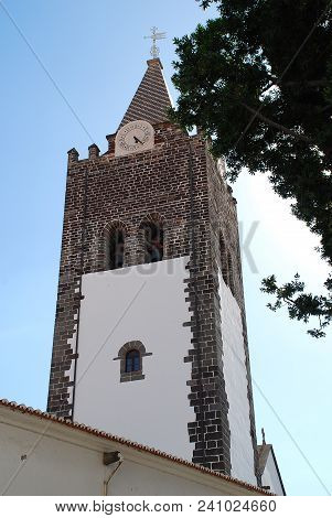 Tower Of The Cathedral Of Funchal (portuguese: Catedral Da Se Do Funchal) In The City Of Funchal, Ma