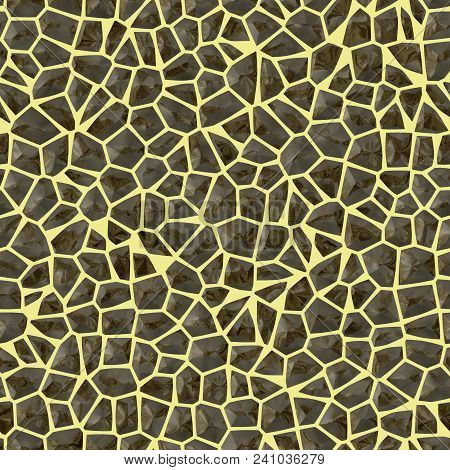 Mosaic Beige Brown Shiny 3d Stony Mosaic Coarse Decorative Pattern
