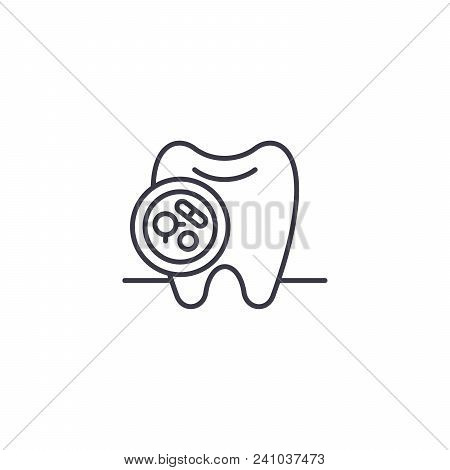 Dental Examination Symbol Line Icon, Vector Illustration. Dental Examination Symbol Linear Concept S