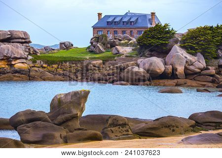 Typical Brittany Coast In The North Of France
