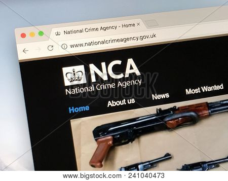 Amsterdam, Netherlands - May 17, 2018: Official Homepage Of The National Crime Agency (nca) Is A Nat