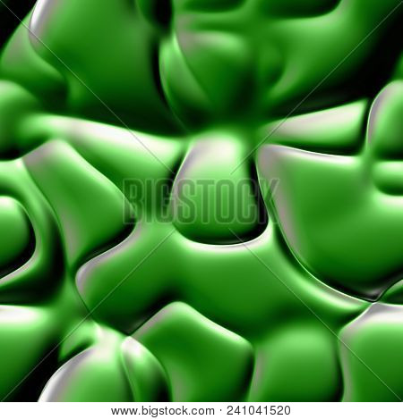 Abstract Green Wavy 3d Crumpled Texture Background Pattern