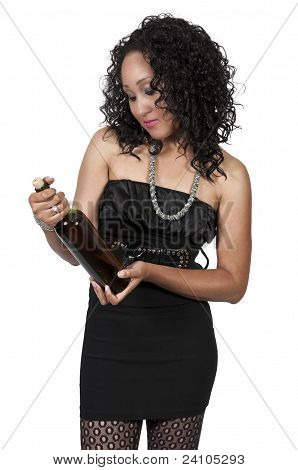 Frau mit Wein