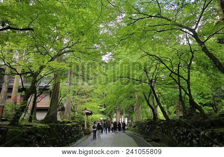 Fukui Japan - May 03, 2018: Unidentified People Visit Eiheiji Temple Fukui Japan. Eiheiji Is One Of 