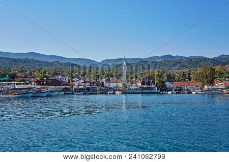City Dock Of Boats. Marine Parking Of Boats And Yachts In Kekova Is A Sunken City In Turkey.
