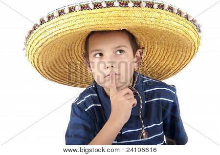 Portrait Of The Teenager In A Sombrero