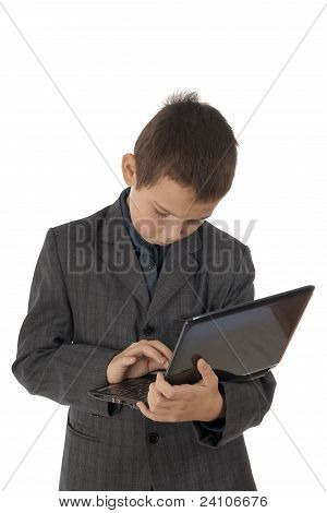The Teenager Has Control Over The Laptop
