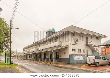 Howick, South Africa - March 23, 2018: A Street Scene, With Businesses And A Hotel, At The Howick Fa