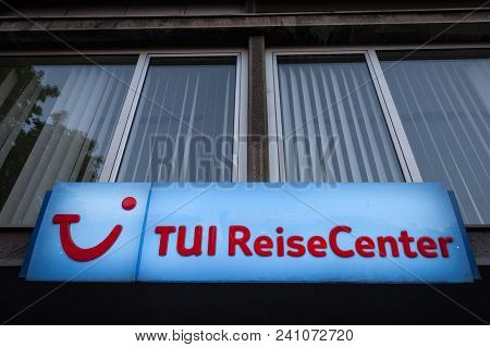Belgrade, Serbia - April 21, 2018: Logo Of Tui On Their Local Reisecenter (travel Center). Tui Group
