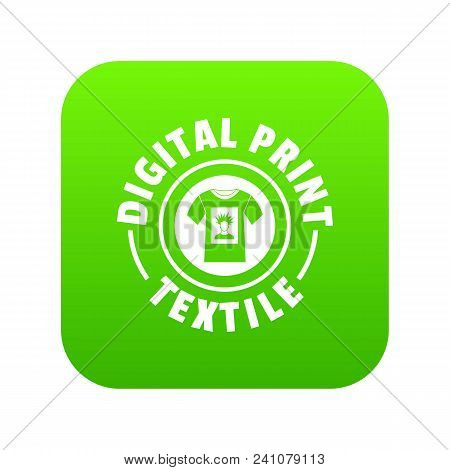 Digital Print Textile Icon Green Vector Isolated On White Background