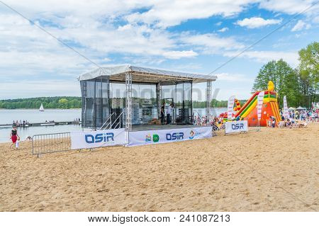 Olsztyn, Poland - May 1, 2018: Scene Of Water Sports And Recreation Centre Near Ukiel Lake.