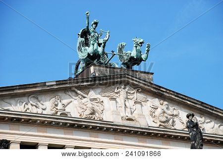 Detail Of The Concert Hall At The Gendarmenmarkt, Berlin. The Gendarmenmarkt Is A Square In Berlin A