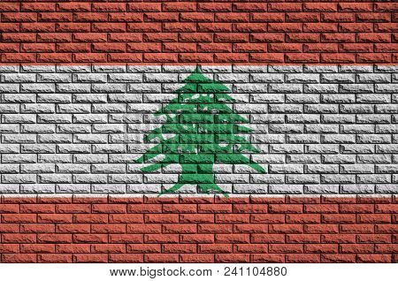 Lebanon Flag Is Painted Onto An Old Brick Wall