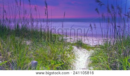 Path Over Sand Dunes In Amelia Island, Florida