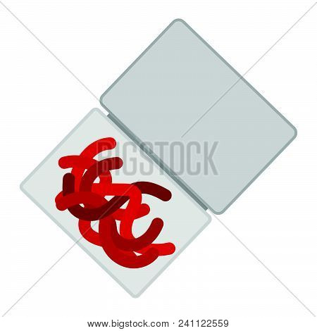 Icon Of Worm Container. Flat Color Design. Vector Illustration.