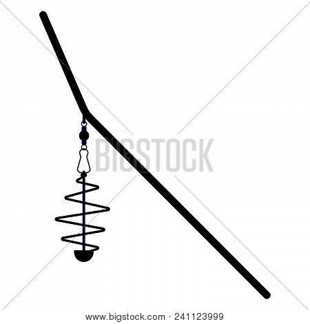 Icon Of  Fishing Feeder Net. Flat Color Design. Vector Illustration.