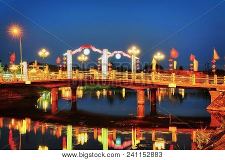 Bridge In Thu Bon River In Hoi An, Vietnam. Late In The Evening