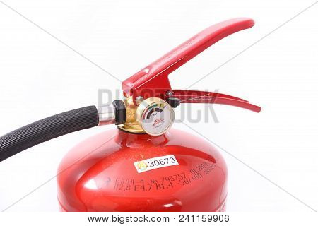 Gomel, Belarus - 18 May 2018: Household Fire Extinguisher Op-4.