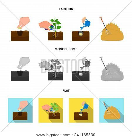 Garden, Ecology, Farmingand Other  Icon In Cartoon, Flat, Monochrome Style. Feed, Plot Farmicons In 
