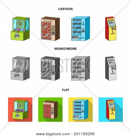 A Game Machine, A Ticket Sales Terminal, An Automaton For Selling Aqua And Chocolate. Terminals Set 