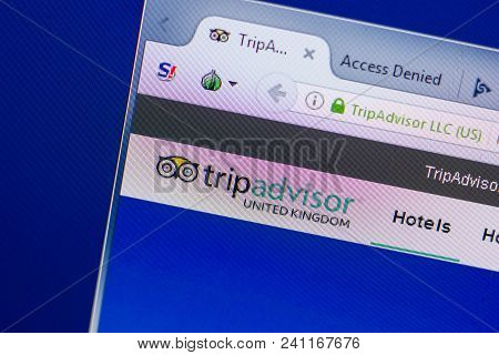 Ryazan, Russia - May 13, 2018: Tripadvisor Website On The Display Of Pc, Url - Tripadvisor.co.uk