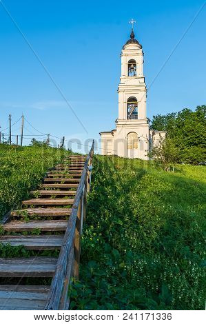 Typical Russian Orthodox Church, In Countryside, Near Tarusa  Town, Russia.