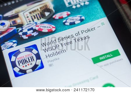 Ryazan, Russia - May 16, 2018: World Series Of Poker Mobile App On The Display Of Tablet Pc