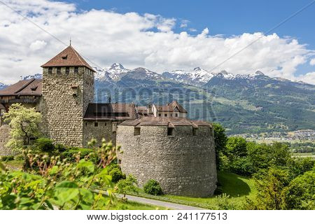 Vaduz Castle In The Alps, Liechtenstein.