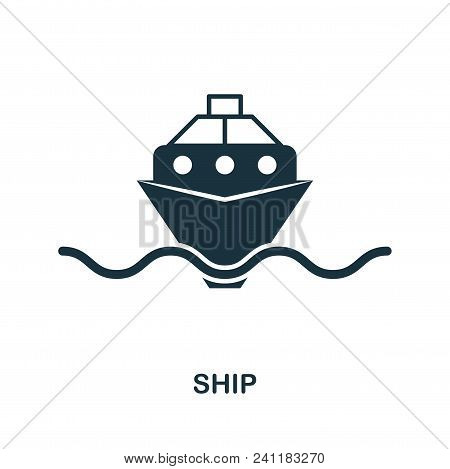 Ship Icon In Vector. Flat Style Icon Design. Vector Illustration Of Ship Icon. Pictogram Isolated On