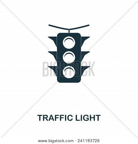Traffic Light Icon In Vector. Flat Style Icon Design. Vector Illustration Of Traffic Light Icon. Pic