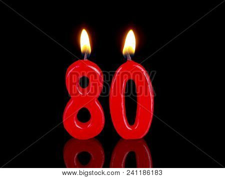 Red Candles Showing Nr. 80
Abstract Background For Birthday Or Anniversary Party.