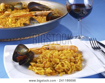 Fideua - Noodle Paella.
The Fideua Is A Kind Of Seafood Paella, But Replacing The Rice Per A Kind Of