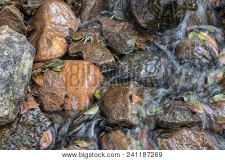 Water Falls With Rocks, Lubango. Angola. With Water In Movement.