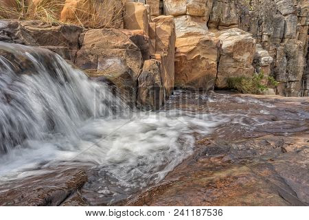 Waterfalls With Rocks In The Canyon Of Leba. Angola. Lubango.