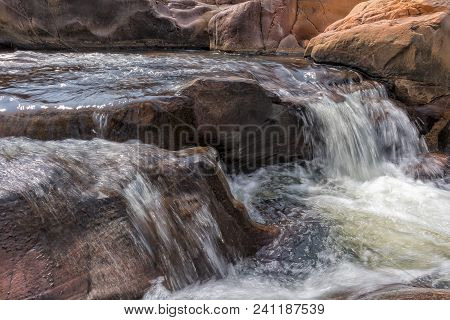 Waterfalls With Rocks In The Canyon Of Leba. Angola. Lubango.