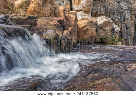 Waterfalls With Rocks In The Canyon Of Leba. Angola. Lubango.