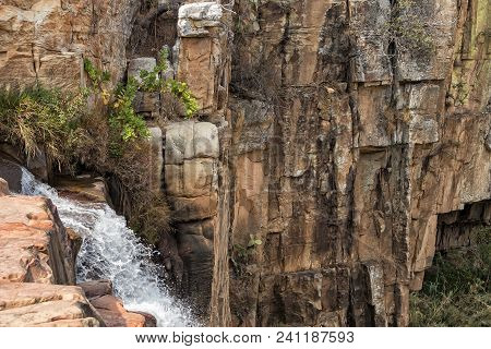 Waterfalls With Rocks In The Canyon Of Leba. Angola. Lubango.