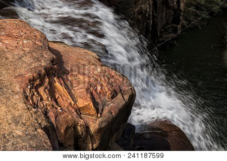 Waterfalls With Rocks In The Canyon Of Leba. Angola. Lubango.