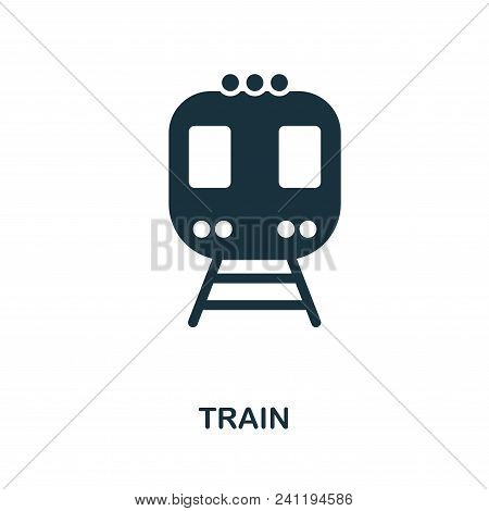 Train Icon. Flat Style Icon Design. Isolated Train Icon Pictogram On White Background.