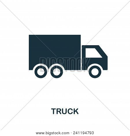 Truck Icon. Flat Style Icon Design. Isolated Truck Icon Pictogram On White Background.
