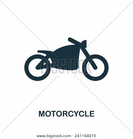 Motorcycle Icon. Flat Style Icon Design. Isolated Motorcycle Icon Pictogram On White Background.