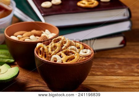 Healthy Eating Kid's Menu On School Lunch Background, Shallow Depth Of Field, Close-up.