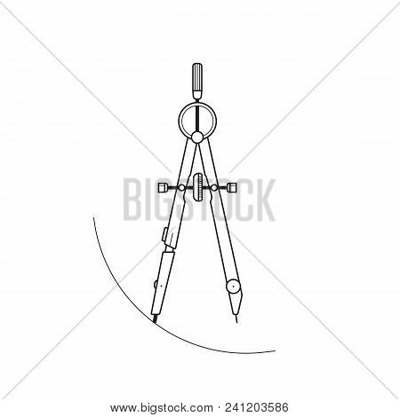Compasses Tool Vector. Compasses Tool On White Background