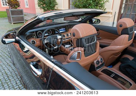 Dobris, Czech Republic - November 1, 2016: Interior Of Mercedes-benz S500 Cabrio In Dobris, Czech Re