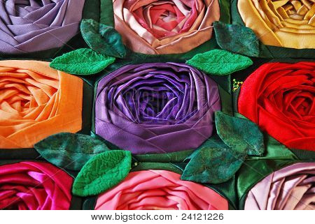 Trapunta patchwork con fiori